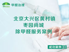 北京大興區(qū)黃村棗園尚城除甲醛服務(wù)案例