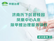 濟南歷下區(qū)碧桂園鳳凰中心A座辦公室除甲醛治理服務項目